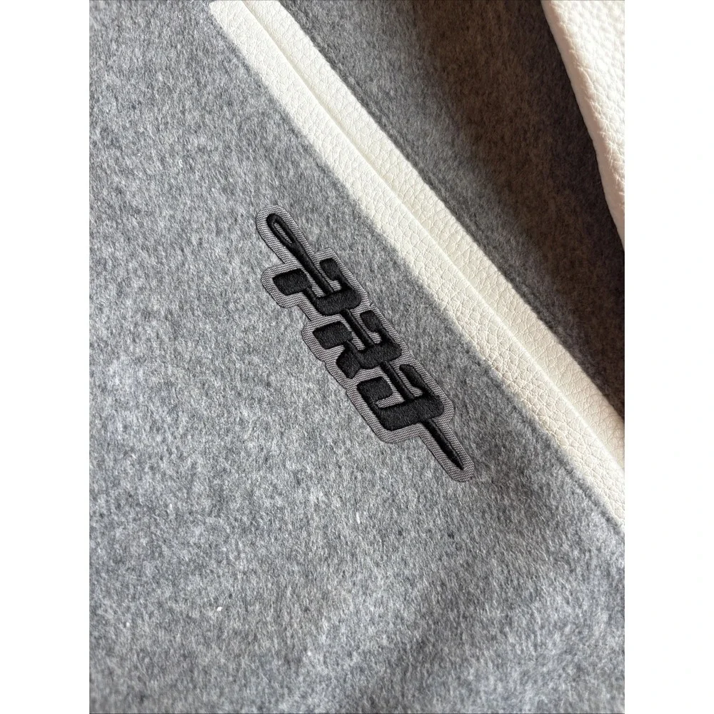 MLB Detroit Tigers Retro Classic Men's Rib Grey Wool Varsity Jacket Sz LARGE NWT